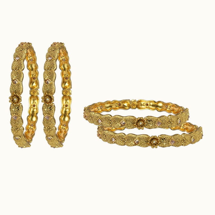 Antique 4 Pc Bangle with gold plating 10655