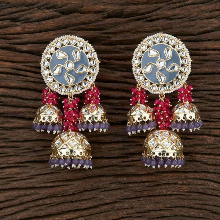 Indo Western Meenakari Earring With Gold Plating 107023