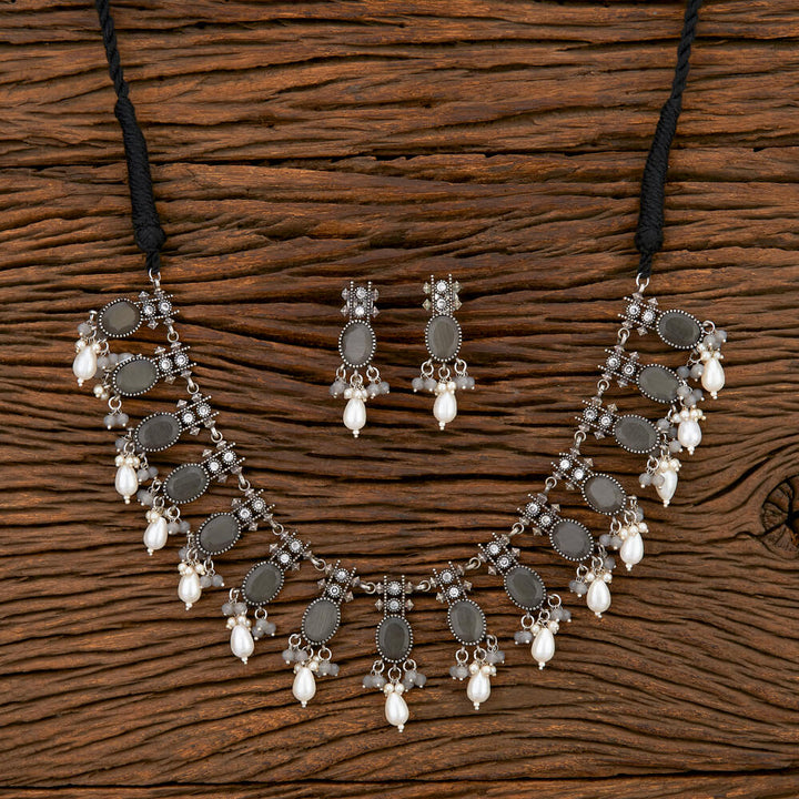 Trendy Necklace With Oxidised Plating 107031
