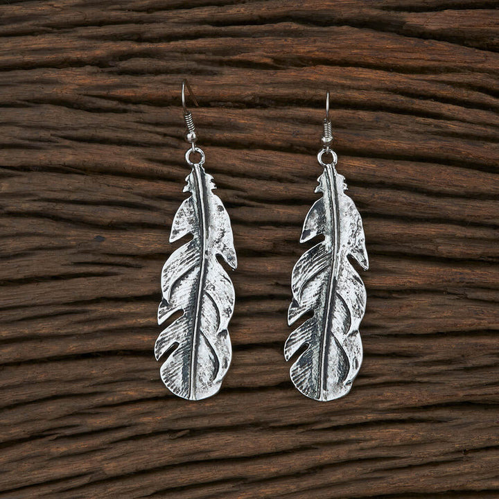 Classic Earring With Oxidised Plating 107052