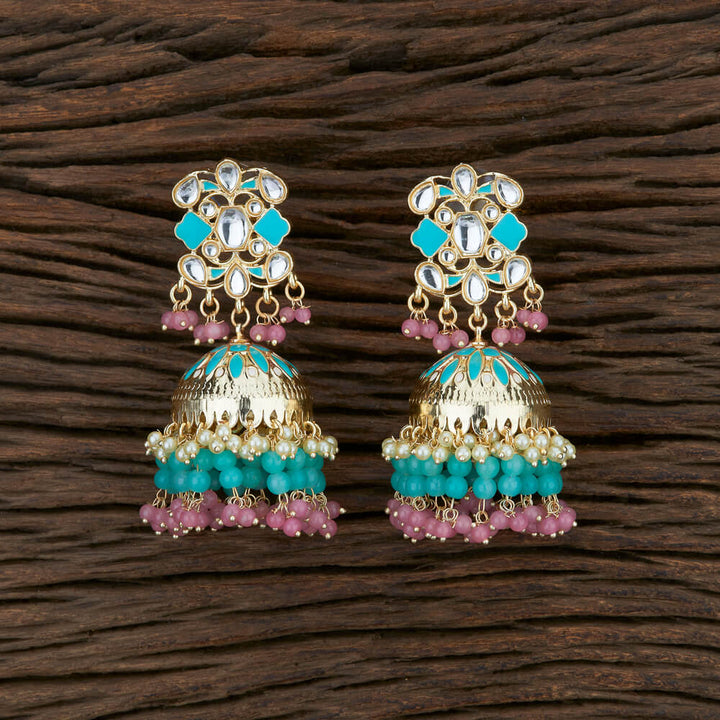 Indo Western Meenakari Earring With Gold Plating 107083