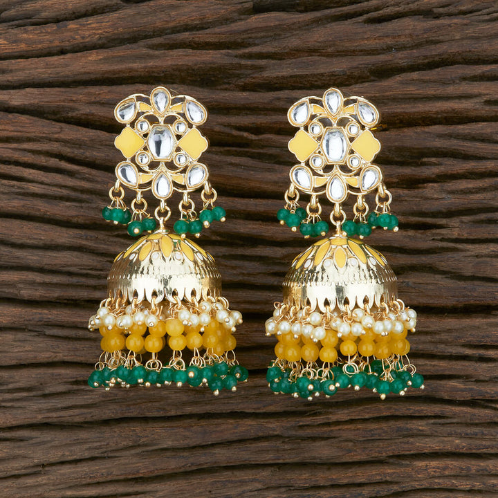 Indo Western Meenakari Earring With Gold Plating 107083