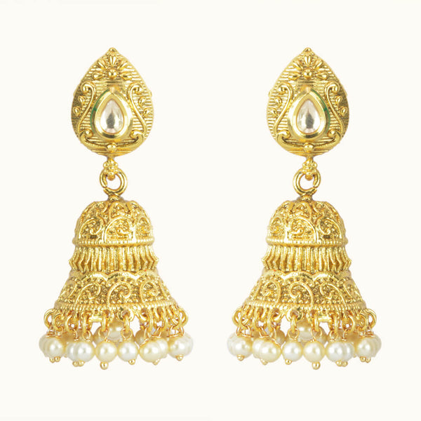 Antique Jhumki with gold plating 10713