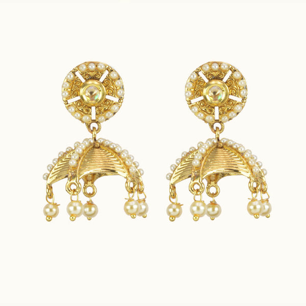 Antique Jhumki with gold plating 10723