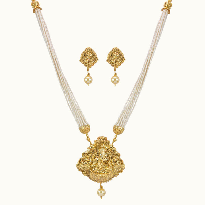 Antique Temple Pendant Set with gold plating 10774