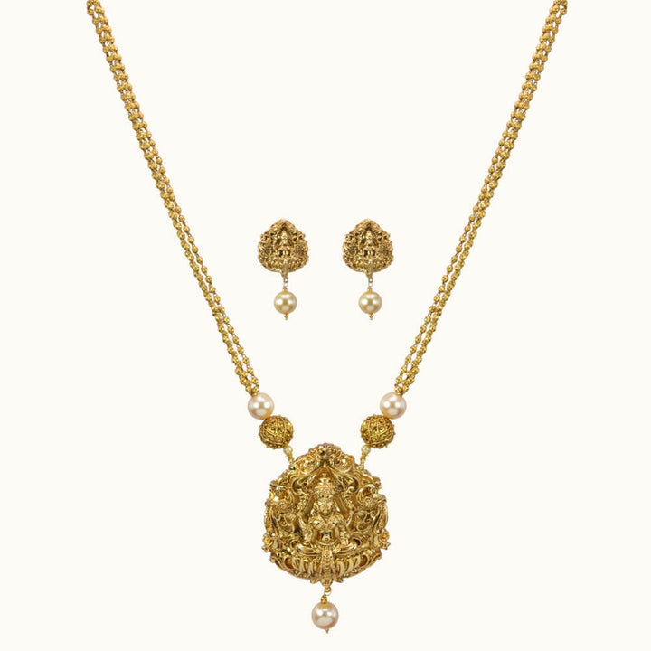 Antique Temple Pendant Set with gold plating 10776