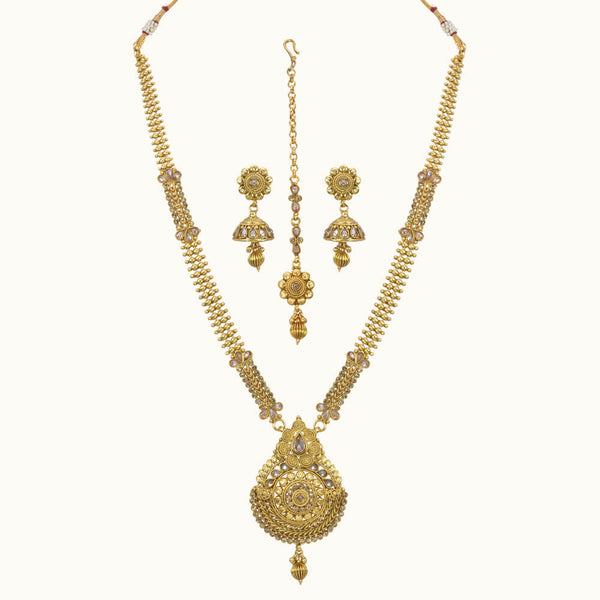 Antique Long Necklace with gold plating 10787