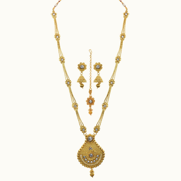 Antique Long Necklace with gold plating 10788