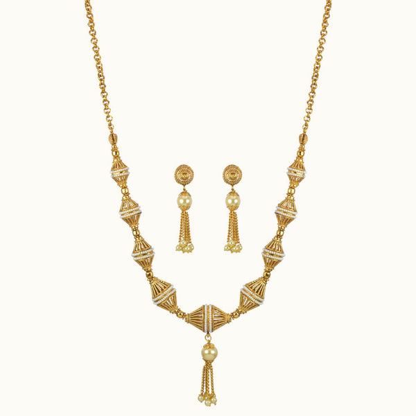 Antique Mala Necklace with gold plating 10795