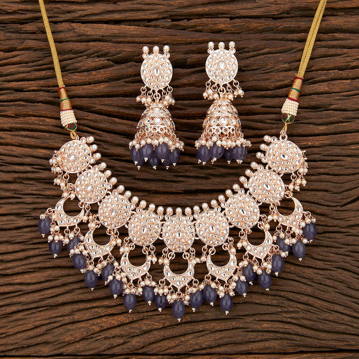Indo Western Trendy Necklace With Rose Gold Plating 108000