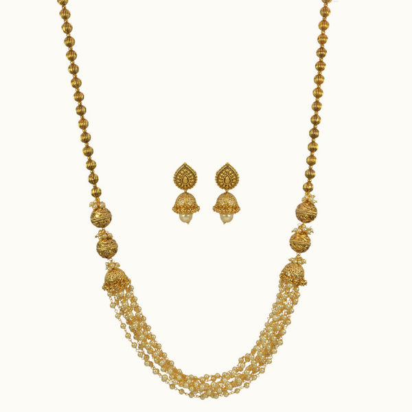 Antique Long Necklace with gold plating 10801
