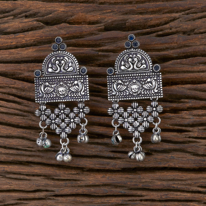 Indo Western Peacock Earring With oxidised Plating 108035
