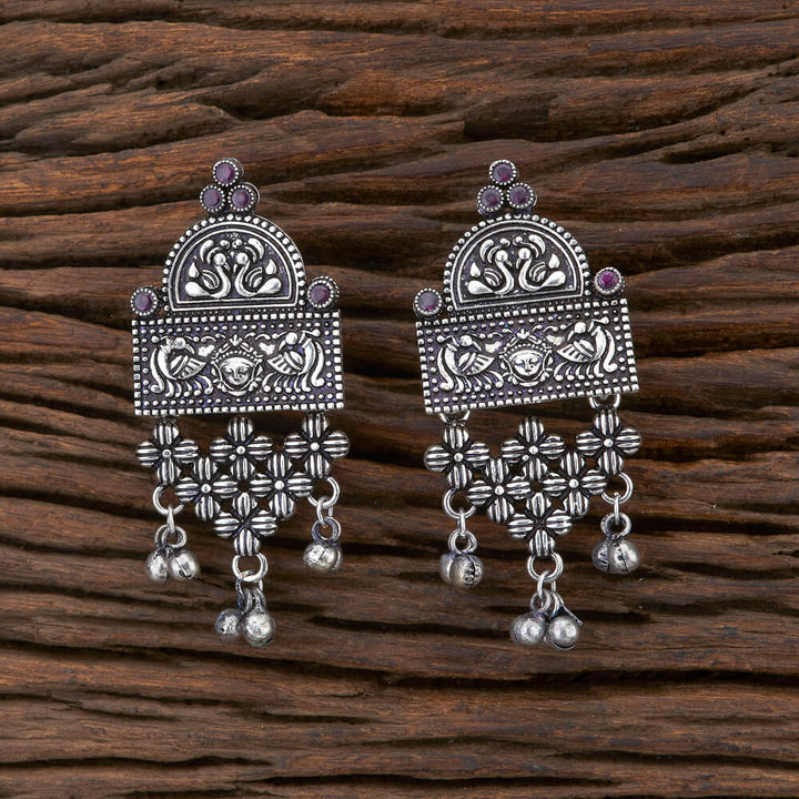 Indo Western Peacock Earring With oxidised Plating 108035