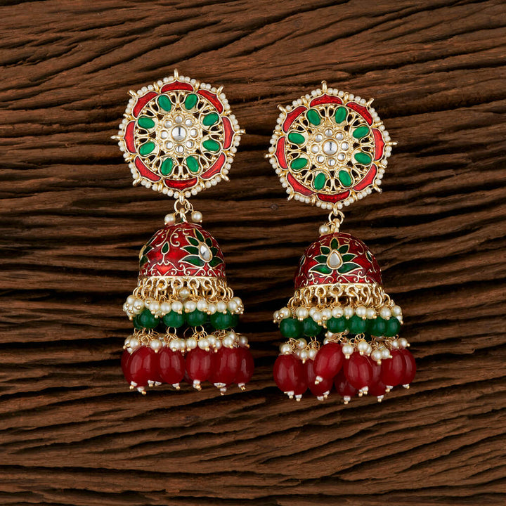 Indo Western Meenakari Earring With Gold Plating 108049