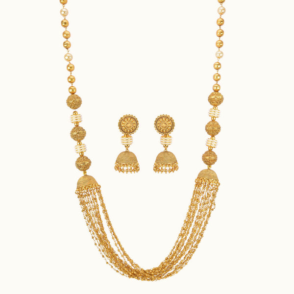 Antique Long Necklace with gold plating 10805
