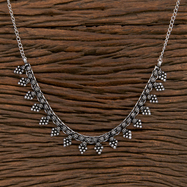 Classic Necklace With Oxidised Plating 108065