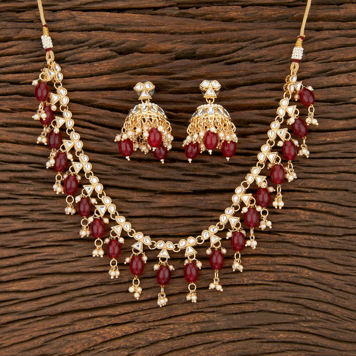 Indo Western Trendy Necklace With Gold Plating 108072