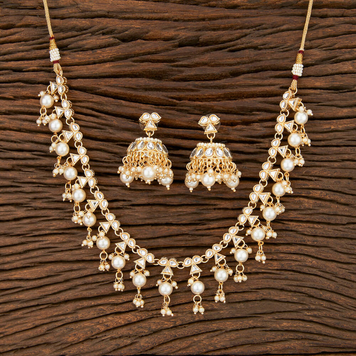 Indo Western Trendy Necklace With Gold Plating 108072