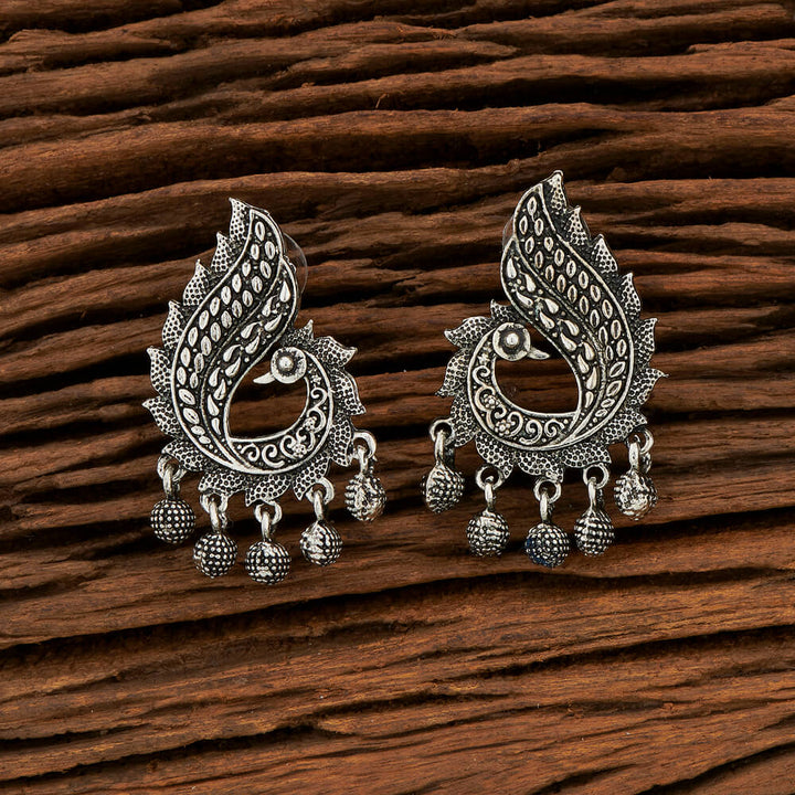Classic Earring With Oxidised Plating 108085
