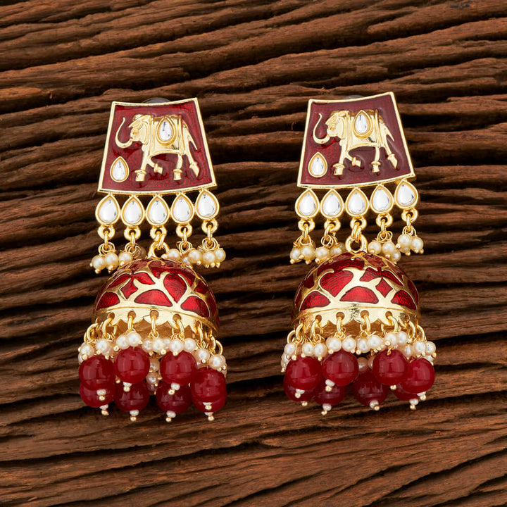 Indo Western Meenakari Earring With Gold Plating 108091
