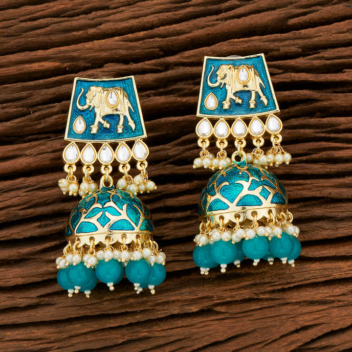 Indo Western Meenakari Earring With Gold Plating 108091