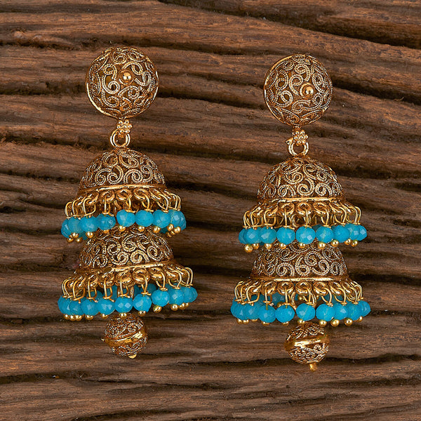 Antique Jhumki With Gold Plating 10810