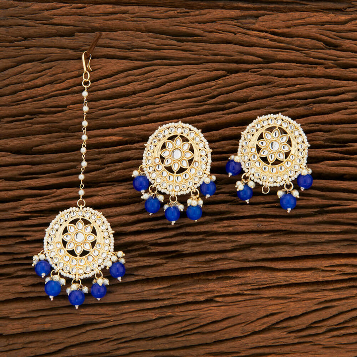 Indo Western Classic Earring Tikka With Gold Plating 108129