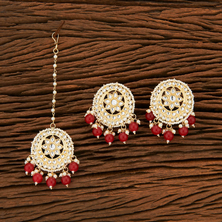 Indo Western Classic Earring Tikka With Gold Plating 108129