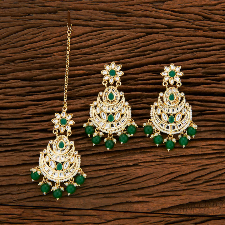 Indo Western Classic Earring Tikka With Gold Plating 108150
