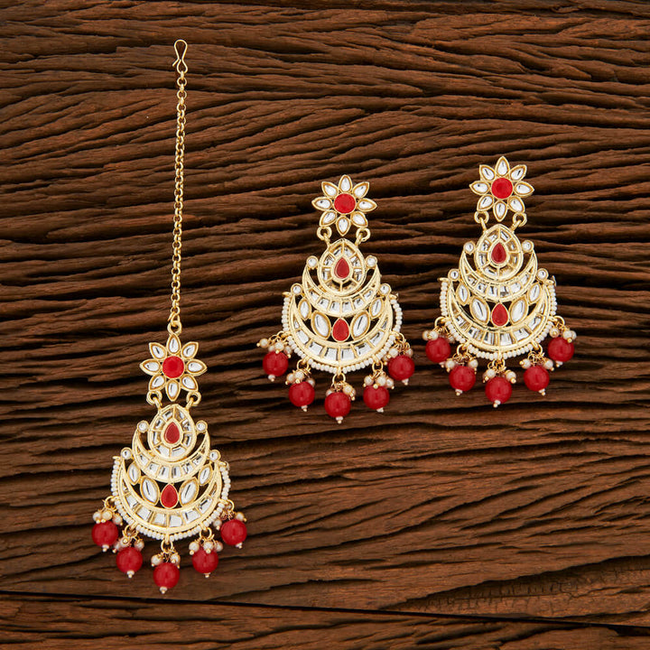 Indo Western Classic Earring Tikka With Gold Plating 108150