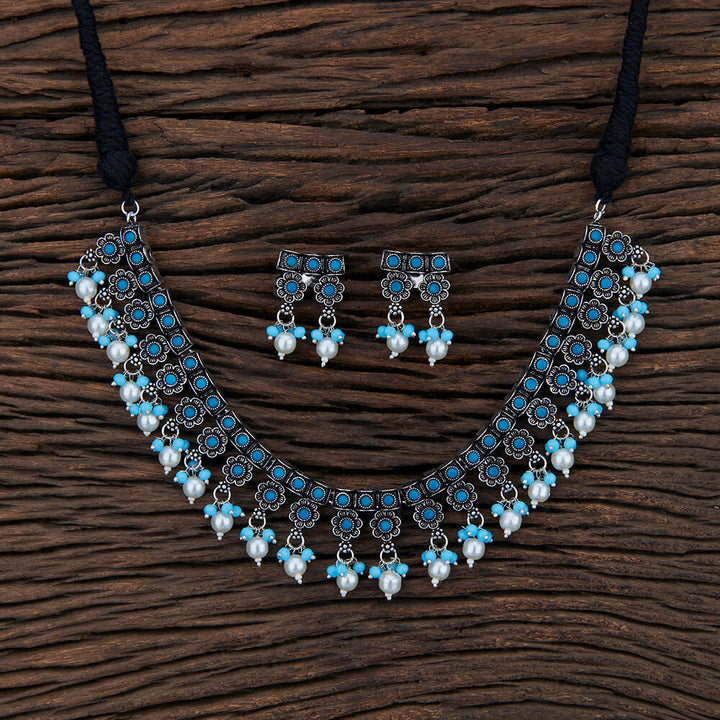 Trendy Necklace With Oxidised Plating 108157