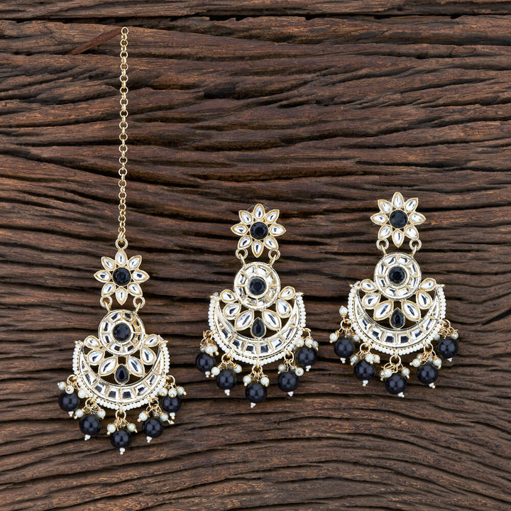 Indo Western Chand Earring Tikka With Gold Plating 108194