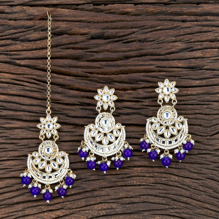 Indo Western Chand Earring Tikka With Gold Plating 108194