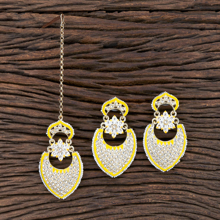 Indo Western Classic Earring Tikka With Gold Plating 108195