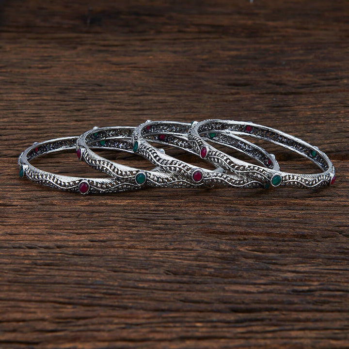 Classic Bangles With Oxidised Plating 108211