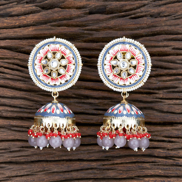 Indo Western Meenakari Earring With Gold Plating 108214