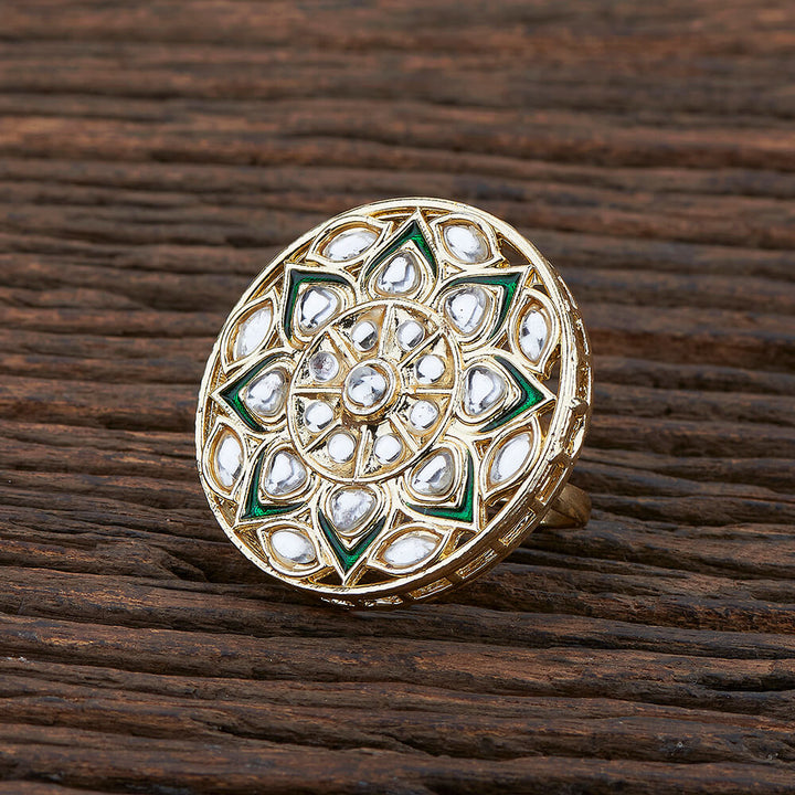 Indo Western Meenakari Ring With Gold Plating 108278