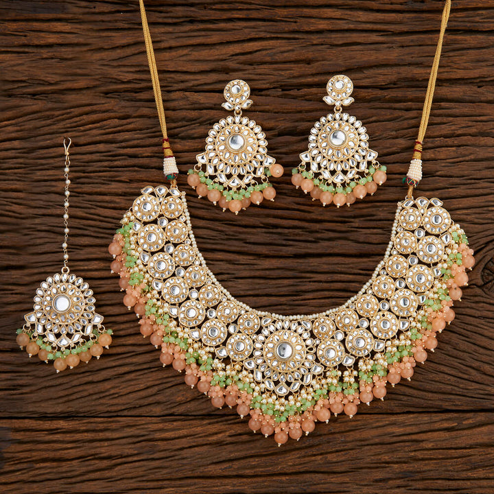 Indo Western Trendy Necklace With Gold Plating 108304