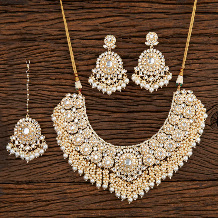 Indo Western Trendy Necklace With Gold Plating 108304