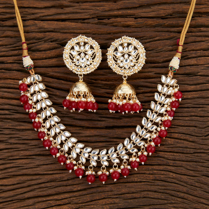 Indo Western Classic Necklace With Gold Plating 108317