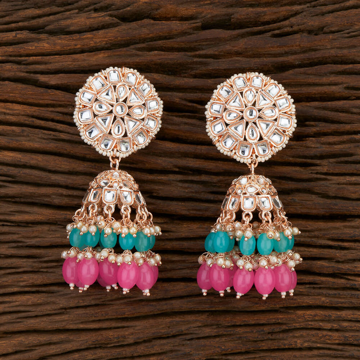 Indo Western Jhumki With Rose Gold Plating 108318