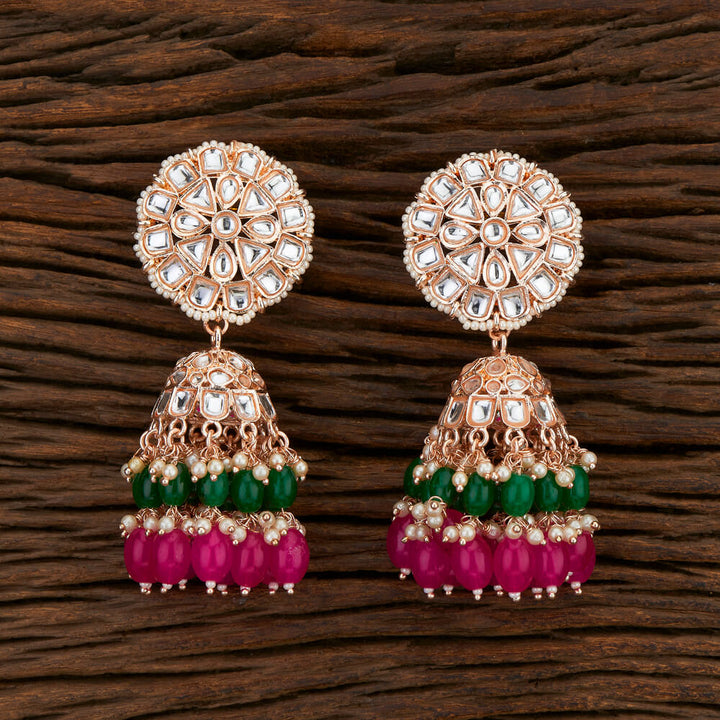 Indo Western Jhumki With Rose Gold Plating 108318