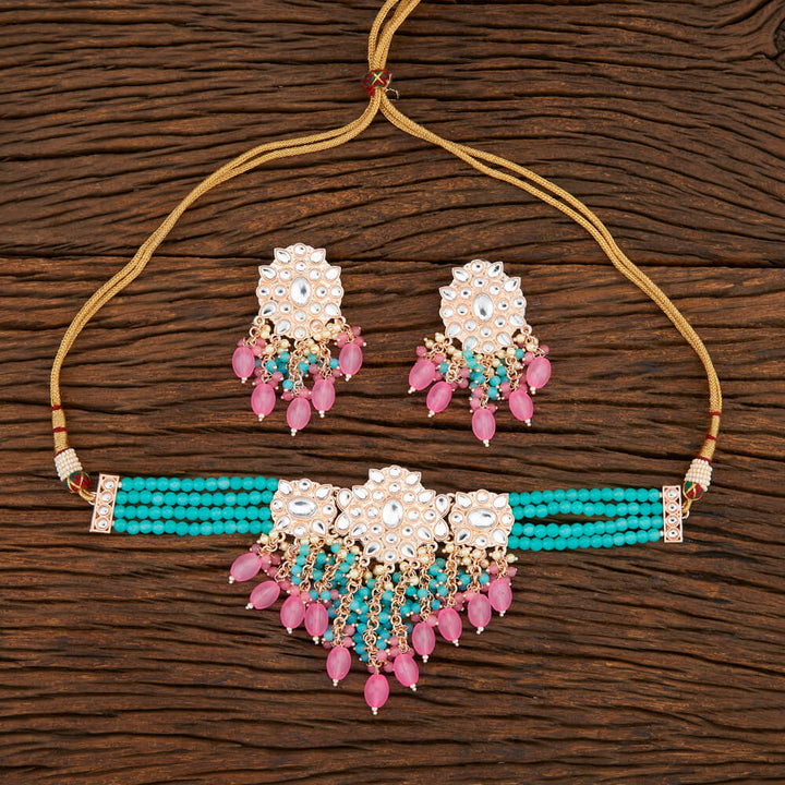 Indo Western Choker With Rose Gold Plating 108319