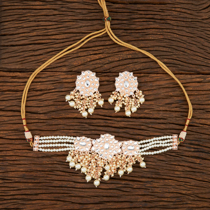 Indo Western Choker With Rose Gold Plating 108319