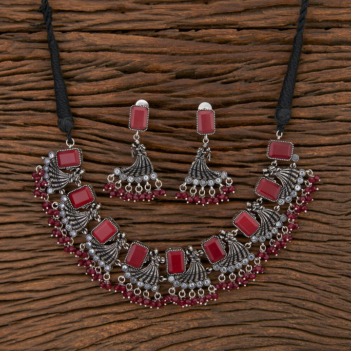 Indo Western Trendy Necklace With oxidised Plating 108346