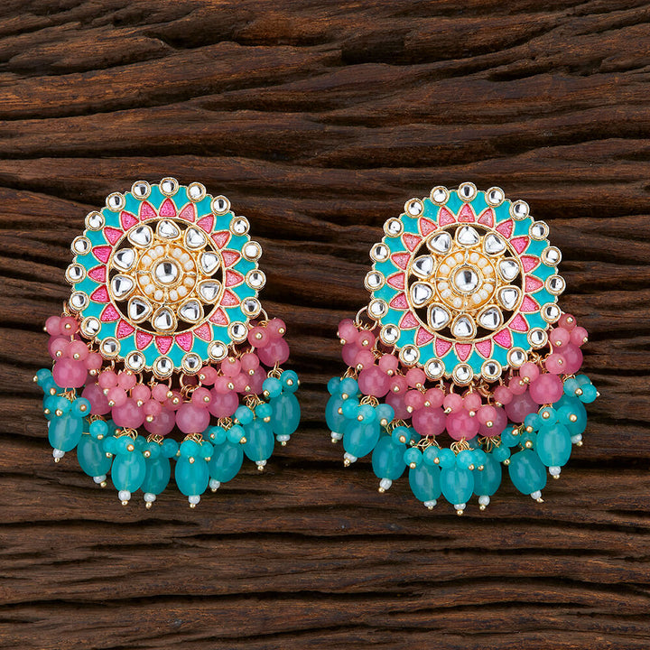 Indo Western Meenakari Earring With Gold Plating 108350