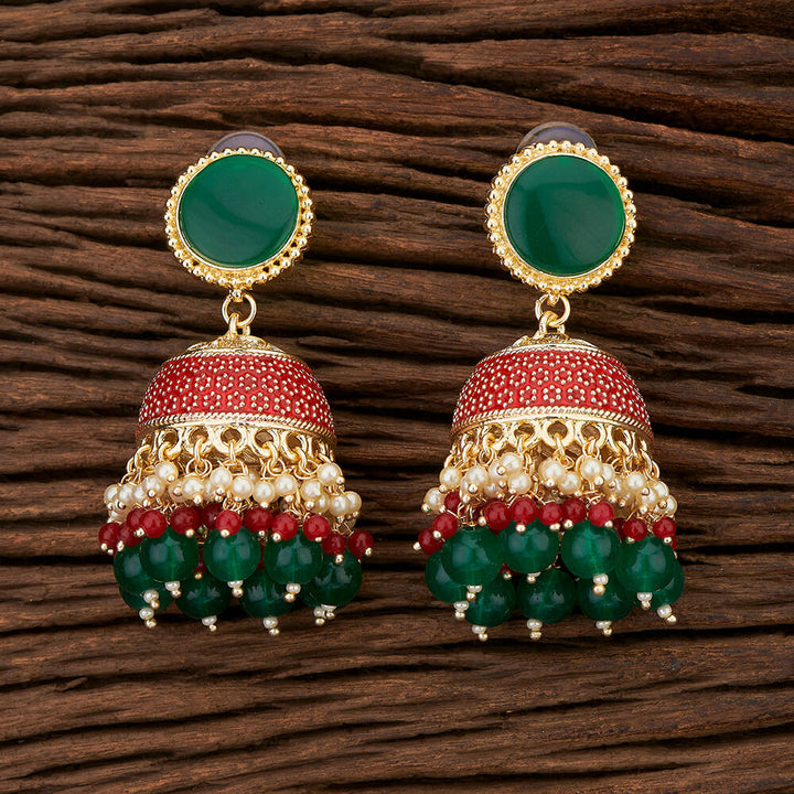 Indo Western Meenakari Earring With Gold Plating 108377
