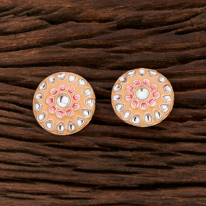 Indo Western Meenakari Earring With Rose Gold Plating 108378