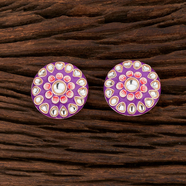Indo Western Meenakari Earring With Rose Gold Plating 108378