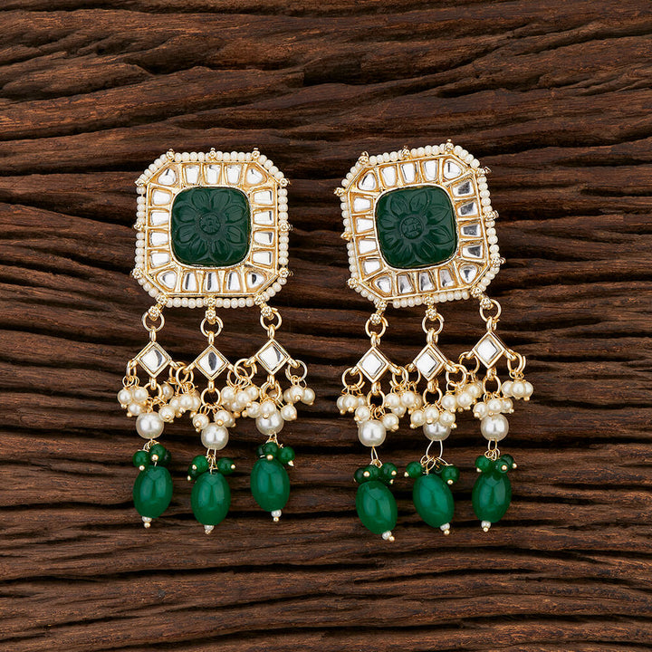 Indo Western Stone Earring With Gold Plating 108379